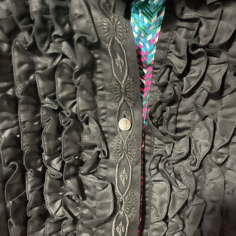 Robert Graham Black Shirt with Colorful Trim - Picture 3 of 7